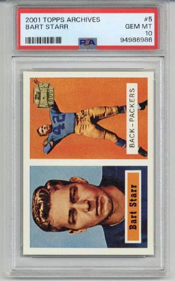 2001 TOPPS ARCHIVES #5 BART STARR CARD GREEN BAY PACKERS PSA 10 LOW POP