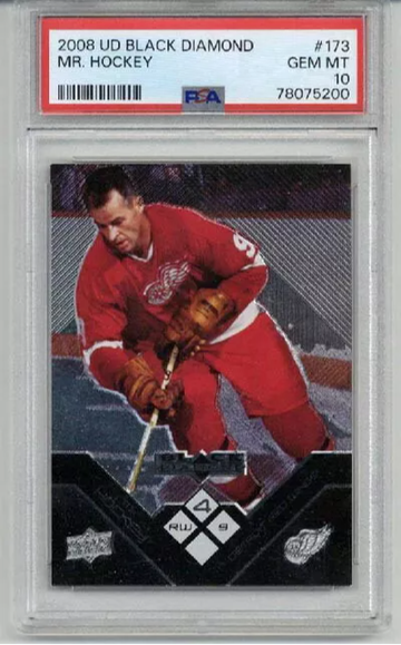 2008 UPPER DECK BLACK DIAMOND #173 GORDIE HOWE CARD RED WINGS PSA 10 LOW POP