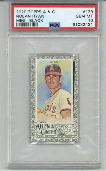 2020 TOPPS ALLEN & GINTER MINI BLACK #139 NOLAN RYAN ANGELS PSA 10 LOW POP