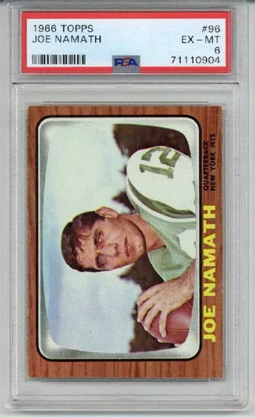 1966 TOPPS #96 JOE NAMATH 2ND YEAR CARD JETS PSA 6 EX-MT CENTERED BEAUTIFUL RARE