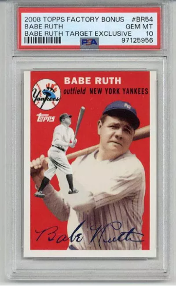 2008 TOPPS FACTORY BONUS TARGET EXCLUSIVE #BR54 BABE RUTH PSA 10 LOW POP
