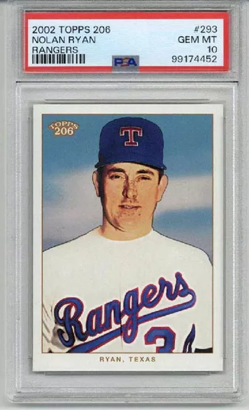 2002 TOPPS 206 RANGERS #293 NOLAN RYAN CARD RANGERS PSA 10 LOW POP