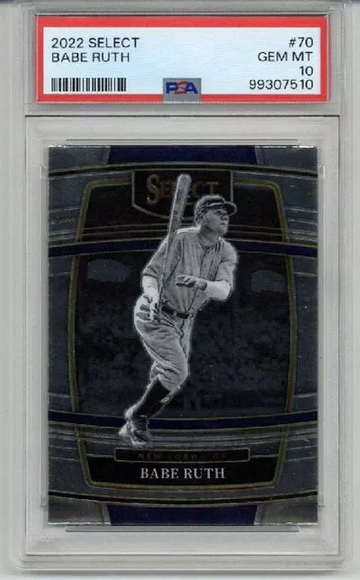 2022 PANINI PRIZM #70 BABE RUTH CARD NEW YORK YANKEES PSA 10 LOW POP