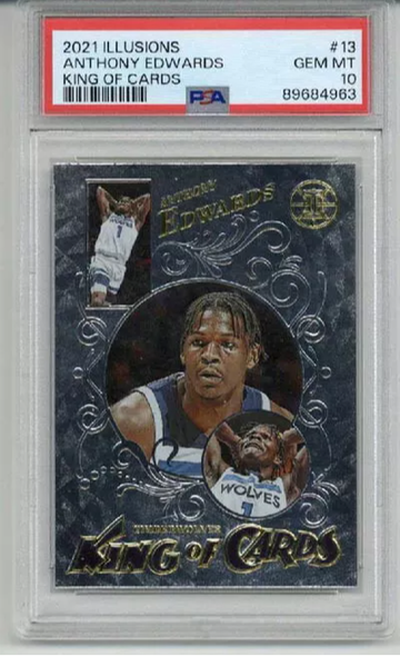 2021 PANINI ILLUSIONS KING OF CARDS ANTHONY EDWARDS TIMBERWOLVES PSA 10 LOW POP