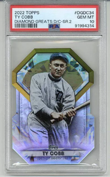 2022 TOPPS DIAMOND GREATS DIE CUTS SERIES 2 TY COBB TIGERS PSA 10 LOW POP