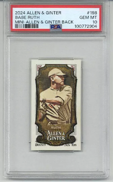 2024 TOPPS ALLEN & GINTER MINI A & G BACK BABE RUTH CARD RED SOX PSA 10