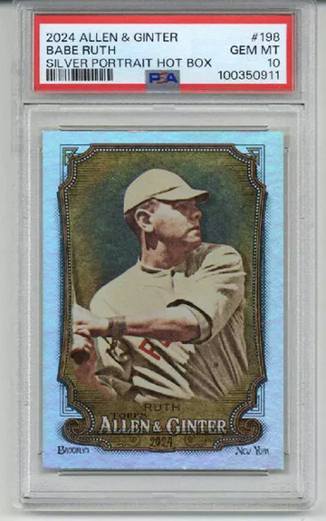 2024 TOPPS ALLEN & GINTER SILVER PORTRAIT HOT BOX BABE RUTH RED SOX PSA 10