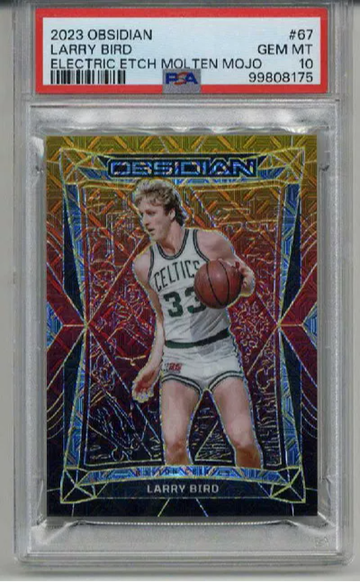 2023 PANINI OBSIDIAN ELECTRIC ETCH MOLTEN MOJO LARRY BIRD /10 PSA 10