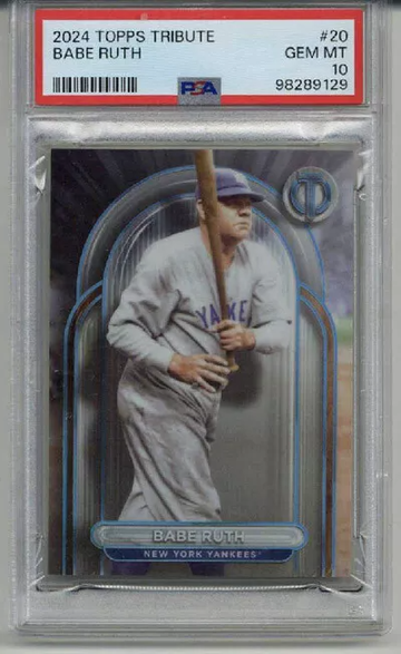 2024 TOPPS TRIBUTE #20 BABE RUTH CARD NEW YORK YANKEES PSA 10 LOW POP