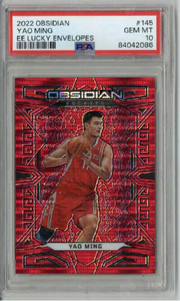 2022 PANINI OBSIDIAN ELECTRIC ETCH LUCKY ENVELOPES YAO MING /8 PSA 10