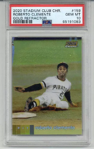 2020 TOPPS STADIUM CLUB CHROME GOLD REFRACTOR ROBERTO CLEMENTE /50 PSA 10
