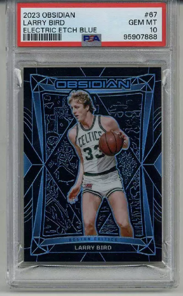 2023 PANINI OBSIDIAN ELECTRIC ETCH BLUE LARRY BIRD /30 PSA 10 LOW POP