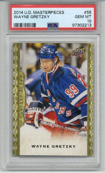 2014 UPPER DECK MASTERPIECES #55 WAYNE GRETZKY CARD RANGERS PSA 10