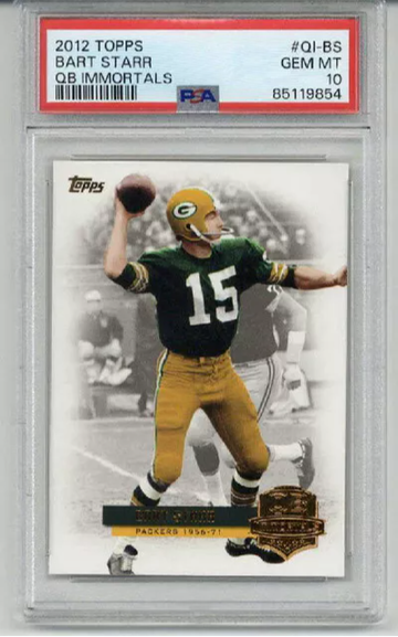 2012 TOPPS QB IMMORTALS #QI-BS BART STARR CARD GREEN BAY PACKERS PSA 10
