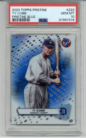 2023 TOPPS PRISTINE PRISTINE BLUE #223 TY COBB /75 TIGERS PSA 10 LOW POP