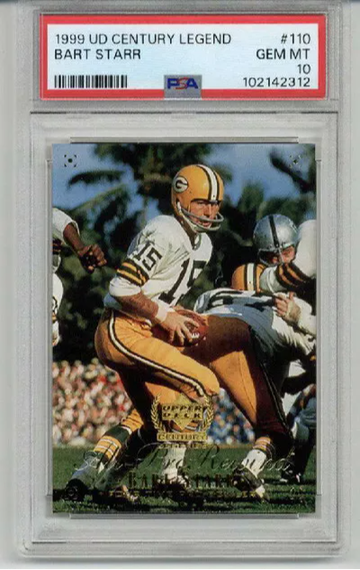 1999 UPPER DECK CENTURY LEGENDS #110 BART STARR PACKERS PSA 10 LOW POP