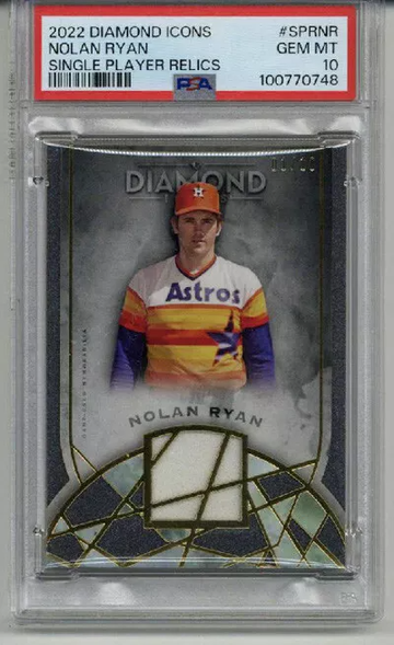 2022 TOPPS DIAMOND ICONS SINGLE PLAYER RELICS NOLAN RYAN /10 ASTROS PSA 10