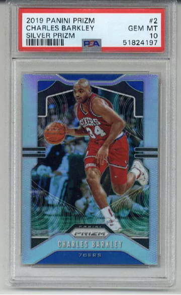 2019 PANINI PRIZM SILVER PRIZM #2 CHARLES BARKLEY PHILADELPHIA 76ERS PSA 10 RARE