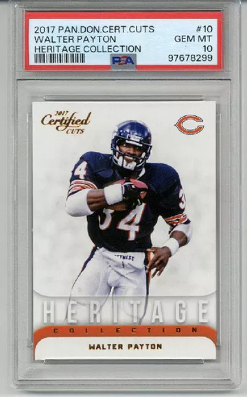 2017 PANINI DONRUSS CERTIFIED CUTS HERITAGE COLLECTION WALTER PAYTON PSA 10 RARE