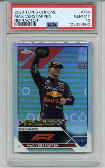 2023 TOPPS CHROME F1 REFRACTOR #156 MAX VERSTAPPEN PSA 10 LOW POP
