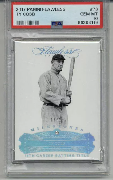 2017 PANINI FLAWLESS #73 TY COBB DETROIT TIGERS /20 PSA 10 LOW POP