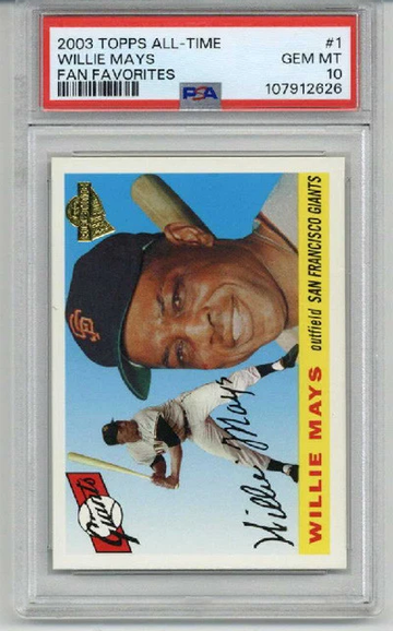 2003 TOPPS ALL TIME FAN FAVORITES #1 WILLIE MAYS GIANTS PSA 10 LOW POP