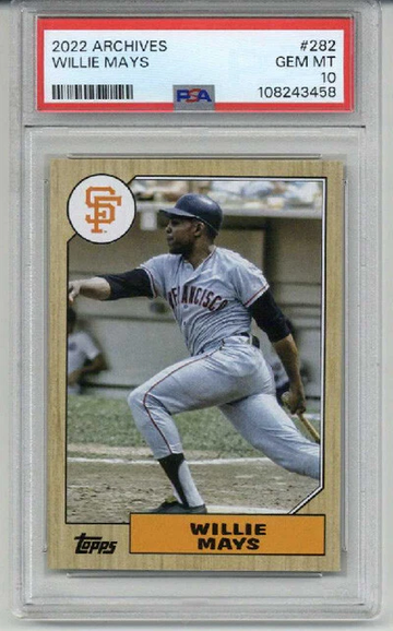 2022 TOPPS ARCHIVES #282 WILLIE MAYS CARD SAN FRANCISCO GIANTS PSA 10 LOW POP