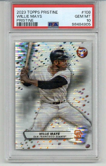 2023 TOPPS PRISTINE PRISTINE #108 WILLIE MAYS CARD GIANTS PSA 10 VERY LOW POP