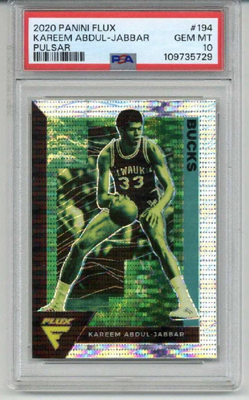 2020 PANINI FLUX PULSAR #194 KAREEM ABDUL JABBAR CARD LAKERS PSA 10