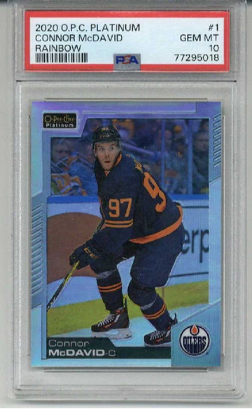 2020 OPC O-PEE-CHEE PLATINUM RAINBOW #1 CONNOR MCDAVID OILERS PSA 10 LOW POP