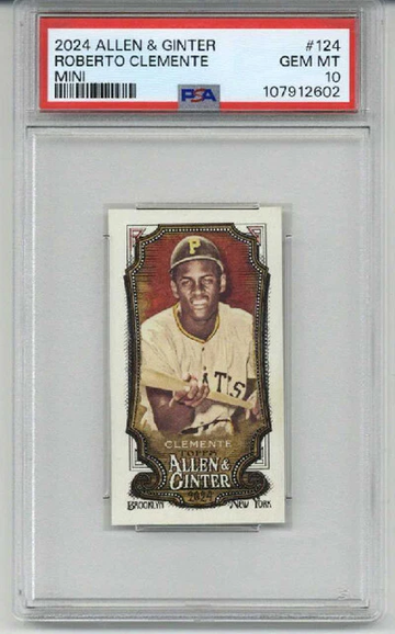 2024 TOPPS ALLEN & GINTER MINI ROBERTO CLEMENTE CARD PIRATES PSA 10 LOW POP