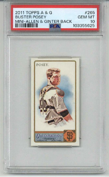 2011 TOPPS ALLEN & GINTER MINI ALLEN & GINTER BACK BUSTER POSEY PSA 10