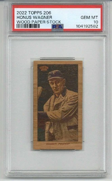 2022 TOPPS 206 WOOD PAPER STOCK HONUS WAGNER CARD PIRATES PSA 10 LOW POP