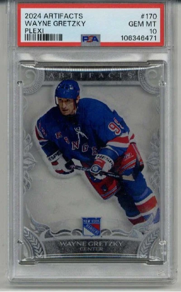2024 UPPER DECK ARTIFACTS PLEXI WAYNE GRETZKY CARD RANGERS PSA 10 LOW POP