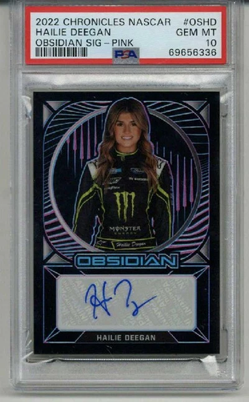 2022 PANINI CHRONICLES NASCAR OBSIDIAN SIGNATURES HAILIE DEEGAN /10 PSA 10