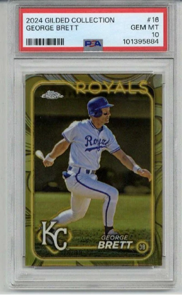 2024 TOPPS GILDED COLLECTION GEORGE BRETT CARD /99 ROYALS PSA 10 LOW POP