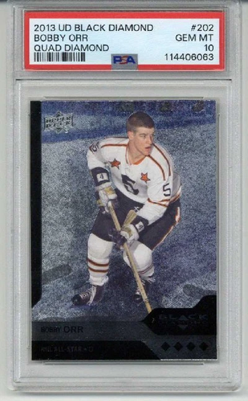 2013 UPPER DECK BLACK DIAMOND QUAD DIAMOND BOBBY ORR CARD PSA 10 LOW POP