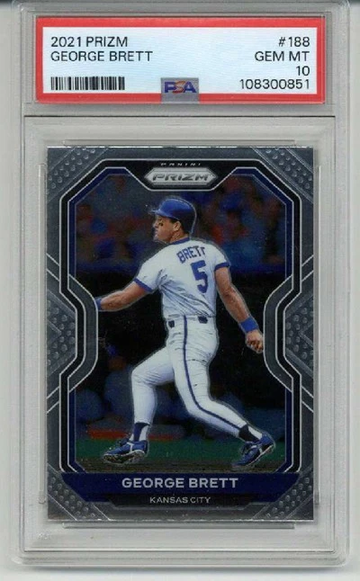 2021 PANINI PRIZM #188 GEORGE BRETT KANSAS CITY ROYALS PSA 10 LOW POP