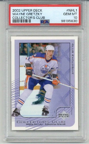 2002 UPPER DECK COLLECTOR'S CLUB #NHL1 WAYNE GRETZKY OILERS PSA 10 LOW POP