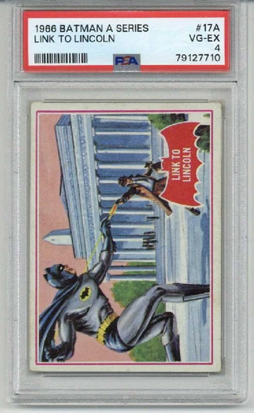 1966 TOPPS BATMAN A SERIES #17A LINK TO LINCOLN PSA 4 VG-EX LOW POPULATION