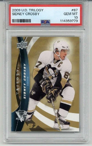2009 UPPER DECK TRILOGY #87 SIDNEY CROSBY CARD PENGUINS PSA 10 LOW POP