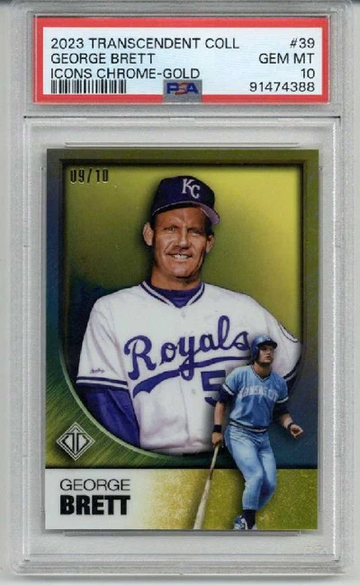 2023 TOPPS TRANSCENDENT COLLECTION ICONS GOLD GEORGE BRETT /10 PSA 10
