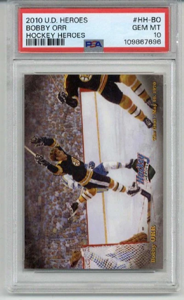 2010 UPPER DECK HEROES HOCKEY HEROES BOBBY ORR CARD BRUINS PSA 10 LOW POP