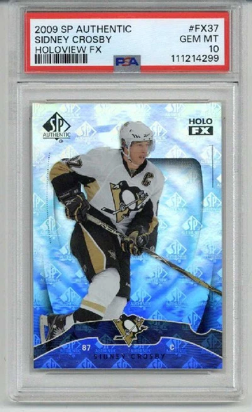 2009 UPPER DECK SP AUTHENTIC HOLOVIEW FX SIDNEY CROSBY PENGUINS PSA 10 LOW POP