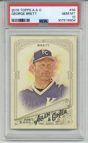 2018 TOPPS ALLEN & GINTER #94 GEORGE BRETT KANSAS CITY ROYALS PSA 10 LOW POP
