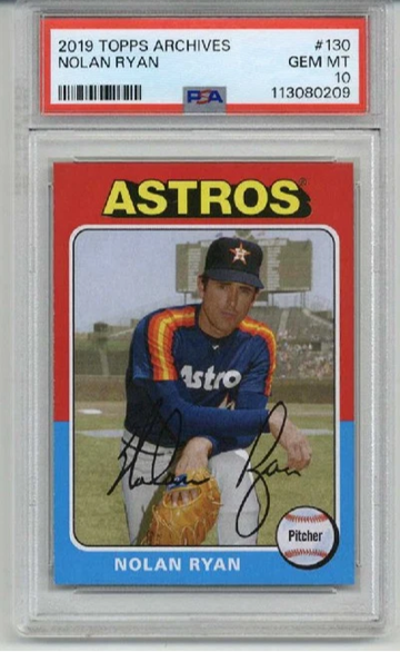 2019 TOPPS ARCHIVES #130 NOLAN RYAN CARD HOUSTON ASTROS PSA 10 LOW POP