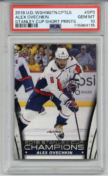 2018 UD WASHINGTON CAPITALS STANLEY CUP SP ALEXANDER OVECHKIN CARD PSA 10