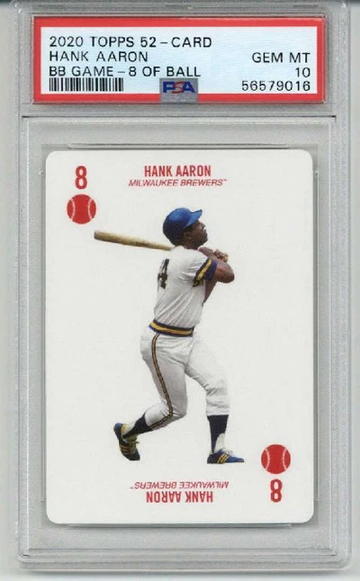 2020 TOPPS 52 CARD BASEBALL GAME HANK AARON CARD BREWERS PSA 10 LOW POP