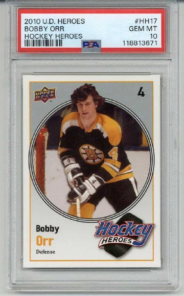 2010 UPPER DECK HEROES HOCKEY HEROES BOBBY ORR CARD BRUINS PSA 10 LOW POP
