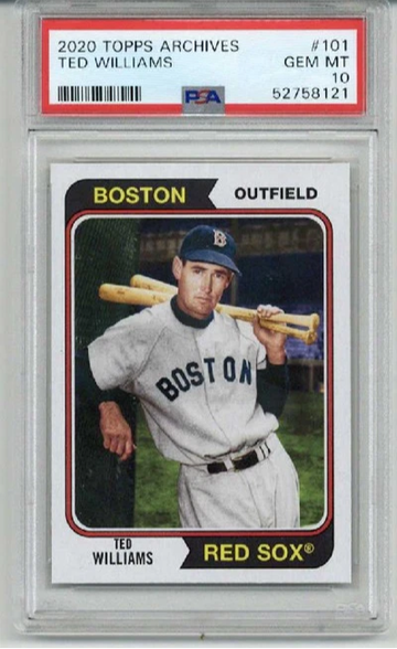2020 TOPPS ARCHIVES #101 TED WILLIAMS CARD BOSTON RED SOX PSA 10 LOW POP